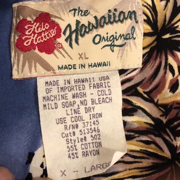 HILO HATTIE ORIGINAL HAWAIIAN BUTTON DOWN SHIRT XL - Picture 8 of 8
